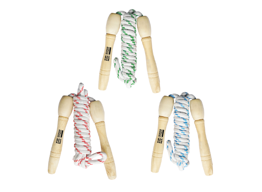 Red, green, and blue variations of jump ropes